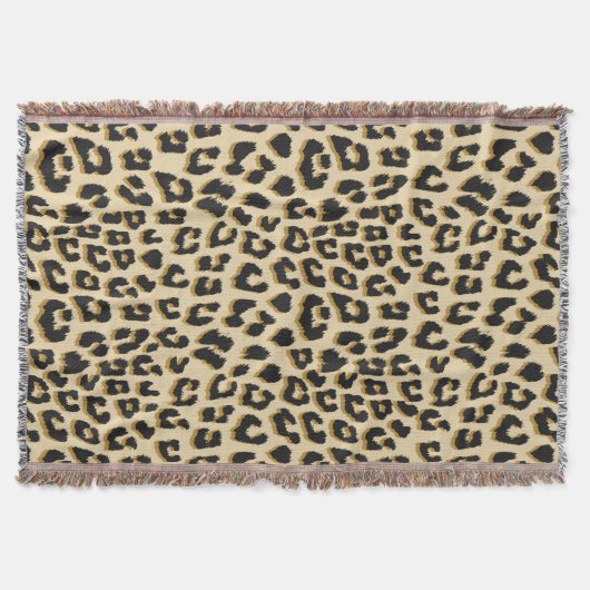Tan Leopard Print Decke (Vorderseite)