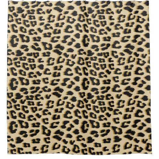 Tan Leopard Print Duschvorhang (Vorderseite)