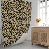 Tan Leopard Print Duschvorhang