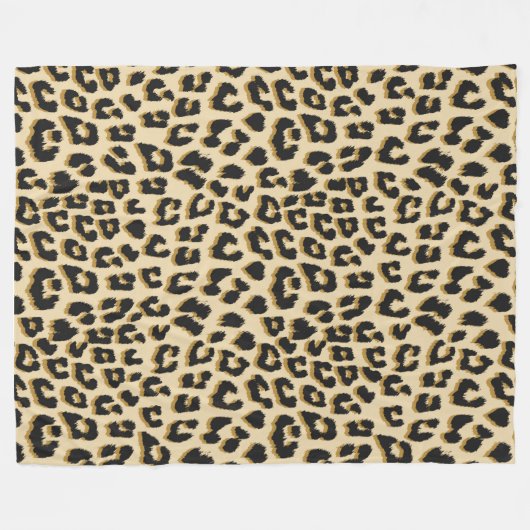 Tan Leopard Print Fleecedecke (Vorderseite (Horizontal))