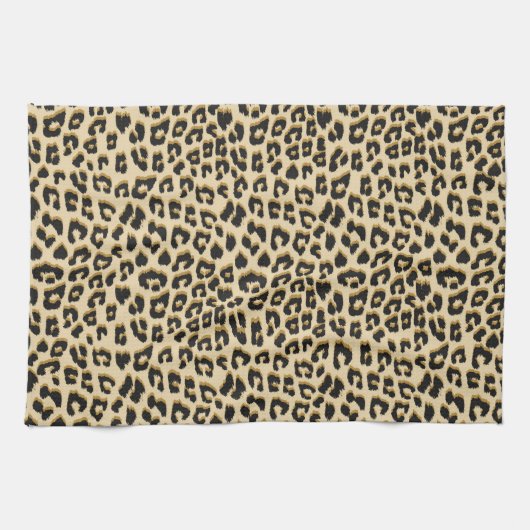 Tan Leopard Print Geschirrtuch (Horizontal)