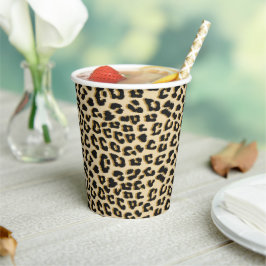 Tan Leopard Print Pappbecher