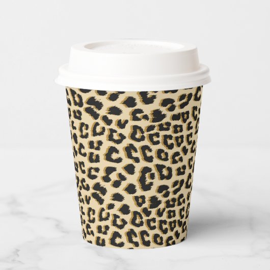 Tan Leopard Print Pappbecher (Links)