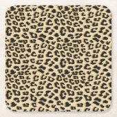 Tan Leopard Print Rechteckiger Pappuntersetzer (Vorderseite)