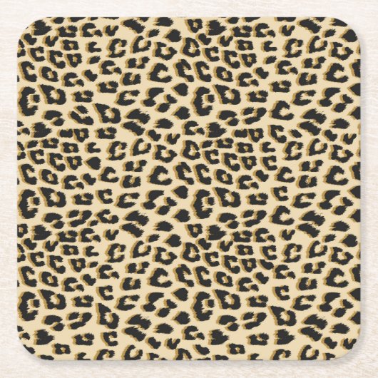 Tan Leopard Print Rechteckiger Pappuntersetzer (Vorderseite)