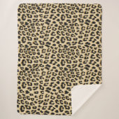 Tan Leopard Print Sherpadecke (Vorderseite)
