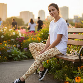 Tan Leopard Print - Soft Cheetah Animal Print Leggings