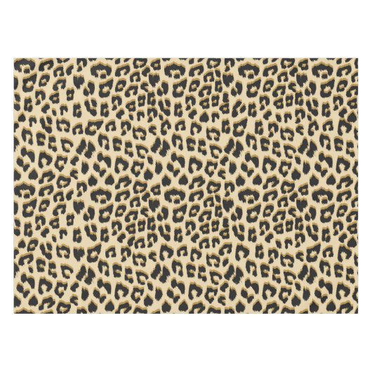 Tan Leopard Print Tischdecke (Vorderseite (Horizontal))