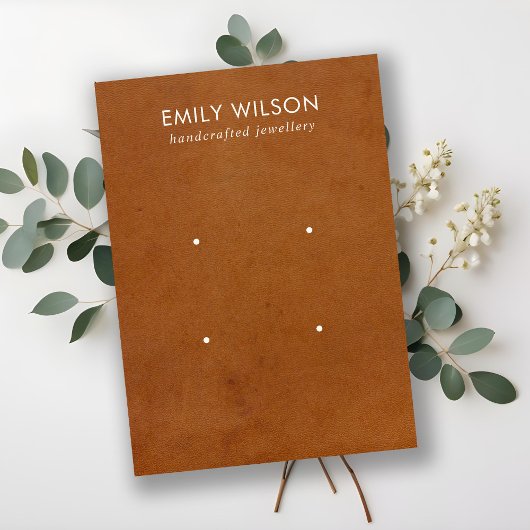 TAN LETHER TEXTURE 2 STUDIERENDE OHRENANZEIGE VISITENKARTE