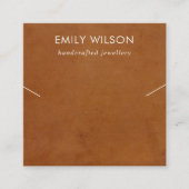 TAN LETHER TEXTURE BAND NECKLACE DISPLAKARTE QUADRATISCHE VISITENKARTE (Vorderseite)