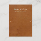 TAN LETHER TEXTURE NECKLACE EARRING DISPLAKARTE VISITENKARTE (Vorderseite)