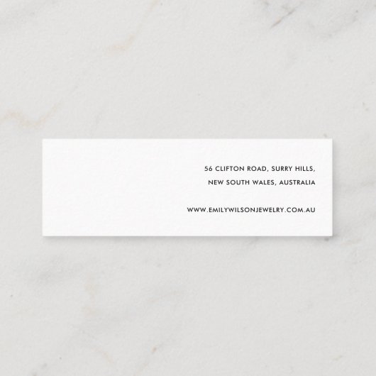 TAN LETHER TEXTURE STUD EARRING DISPLAY CARD MINI VISITENKARTE (Rückseite)