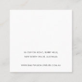 TAN LETHER TEXTURE STUD EARRING DISPLAY CARD QUADRATISCHE VISITENKARTE (Rückseite)