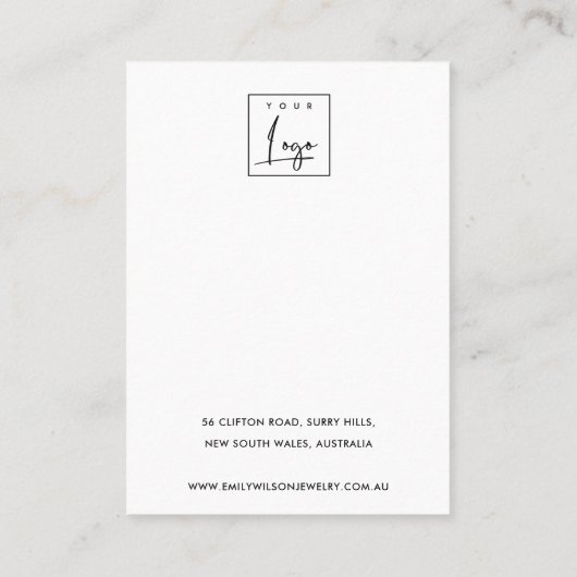 TAN LETHER TEXTURE STUD EARRING DISPLAY CARD VISITENKARTE (Rückseite)