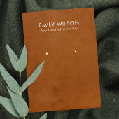 TAN LETHER TEXTURE STUD EARRING DISPLAY CARD VISITENKARTE