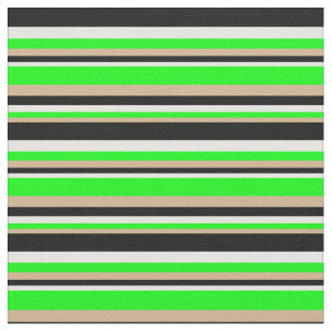 Tan, Limon, Minzcreme und Schwarz-Linse-Muster Stoff