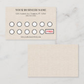Tan Linen Look Generic Customer Rewards Visitenkarte (Vorne/Hinten)