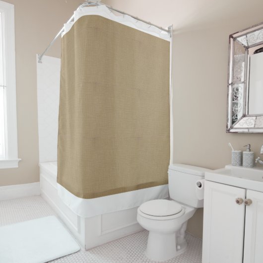 Tan Linen Texture Duschvorhang (Beispiel)