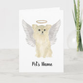 Tan Long Haired Chihuahua Beileid Memorial Karte (Vorderseite)