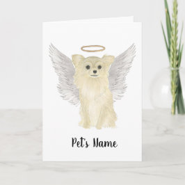 Tan Long Haired Chihuahua Beileid Memorial Karte