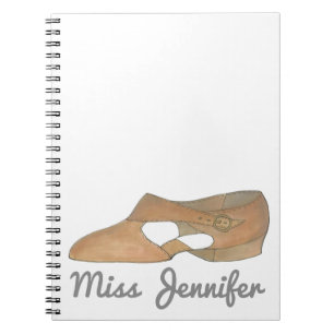 Tan Lyrical Shoe Dance Teacher Erwägungsgrund Danc Notizblock