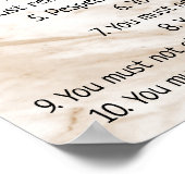 Tan Marble 10 Gebote Bibelsignatur Poster (Ecke)