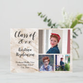 Tan Marble 3 Foto School Abschluss Ankündigung (Stehend Vorderseite)