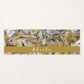 Tan Marble Swirl-Muster individuell anpassen Yogamatte (Vorderseite (Horizontal))