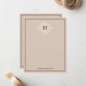 Tan Marsala Delicate Mitteilungskarte (Vorderseite/Rückseite Beispiel)