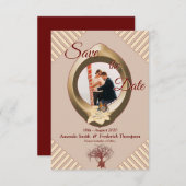 Tan - Marsala Moderner Wein Save the Date (Vorne/Hinten)