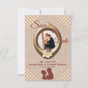Tan - Marsala Wein Save the Date texturiert