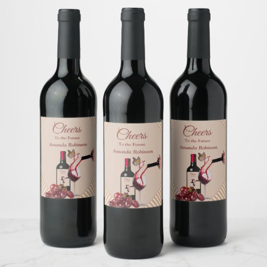 Tan - Marsala Weinetikett (Flaschen)