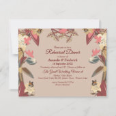 Tan - Marsala Weinkultur und Drehung Rosa Probe Ab Einladung (Vorderseite)