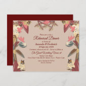 Tan - Marsala Weinkultur und Drehung Rosa Probe Ab Einladung (Vorne/Hinten)