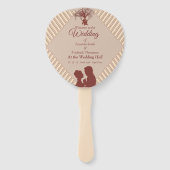 Tan - Marsala Wine & Drehung Pink Hand Fans Fächer (Vorderseite)
