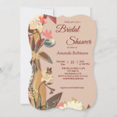 Tan - Marsala Wine & Drehung von Pink Einladung (Vorderseite)