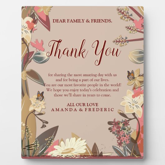 Tan - Marsala Wine & Drehung von Pink Fotoplatte (Vorderseite)