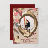 Tan - Marsala Wine & Drehung von Pink Save The Date (Vorne/Hinten)