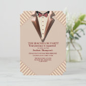 Tan - Marsala Wine - Modern Hues Bachelor Einladung (Stehend Vorderseite)