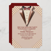 Tan - Marsala Wine - Modern Hues Bachelor Einladung (Vorne/Hinten)