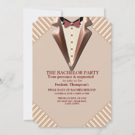 Tan - Marsala Wine - Modern Hues Bachelor Einladung