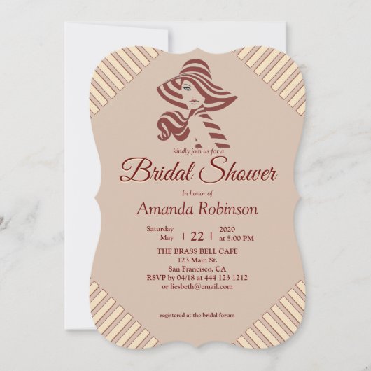 Tan - Marsala Wine & Modern von Pink Einladung (Vorderseite)