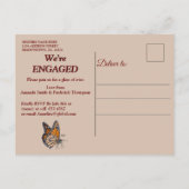 Tan - Marsala Wine & Moderne Verlobung Einladungspostkarte (Rückseite)