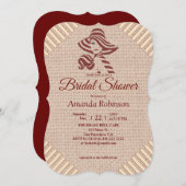 Tan - Marsala Wine & Textured Pink Einladung (Vorne/Hinten)