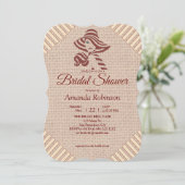 Tan - Marsala Wine & Textured Pink Einladung (Stehend Vorderseite)