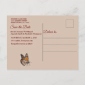 Tan - Marsala Wine & Textured Save the Date Ankündigungspostkarte (Rückseite)