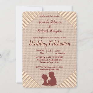Tan - Marsala Wine Textured Wedding Einladung