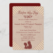 Tan, Marsala Wine - Texturierter Polterabend Einladung (Vorne/Hinten)