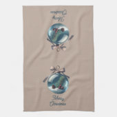 Tan Merry Christmas Ornament Küchentuch (Vertikal)