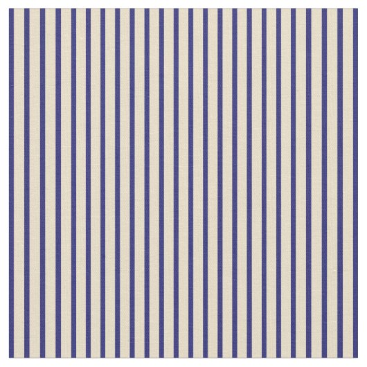 Tan & Midnight Blue Striping/Linke Muster Stoff (Nahaufnahme)